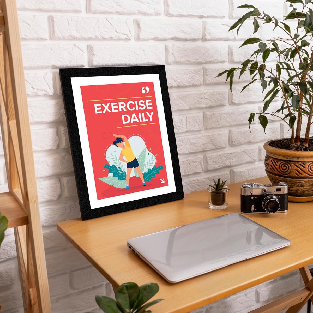 ArtX Paper Big Health Quotes Wall Frame Art Painting, Multicolor, Inspirational, 10X13 inches each, 20 X 26 inches combined, Set